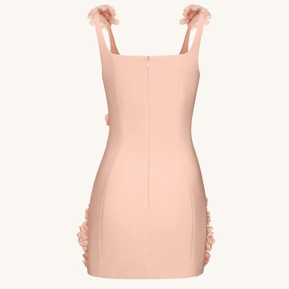 NWT - JW PEI Elaina Pink Rosette Applique Mini Dress - Apricot - Picture 4 of 4